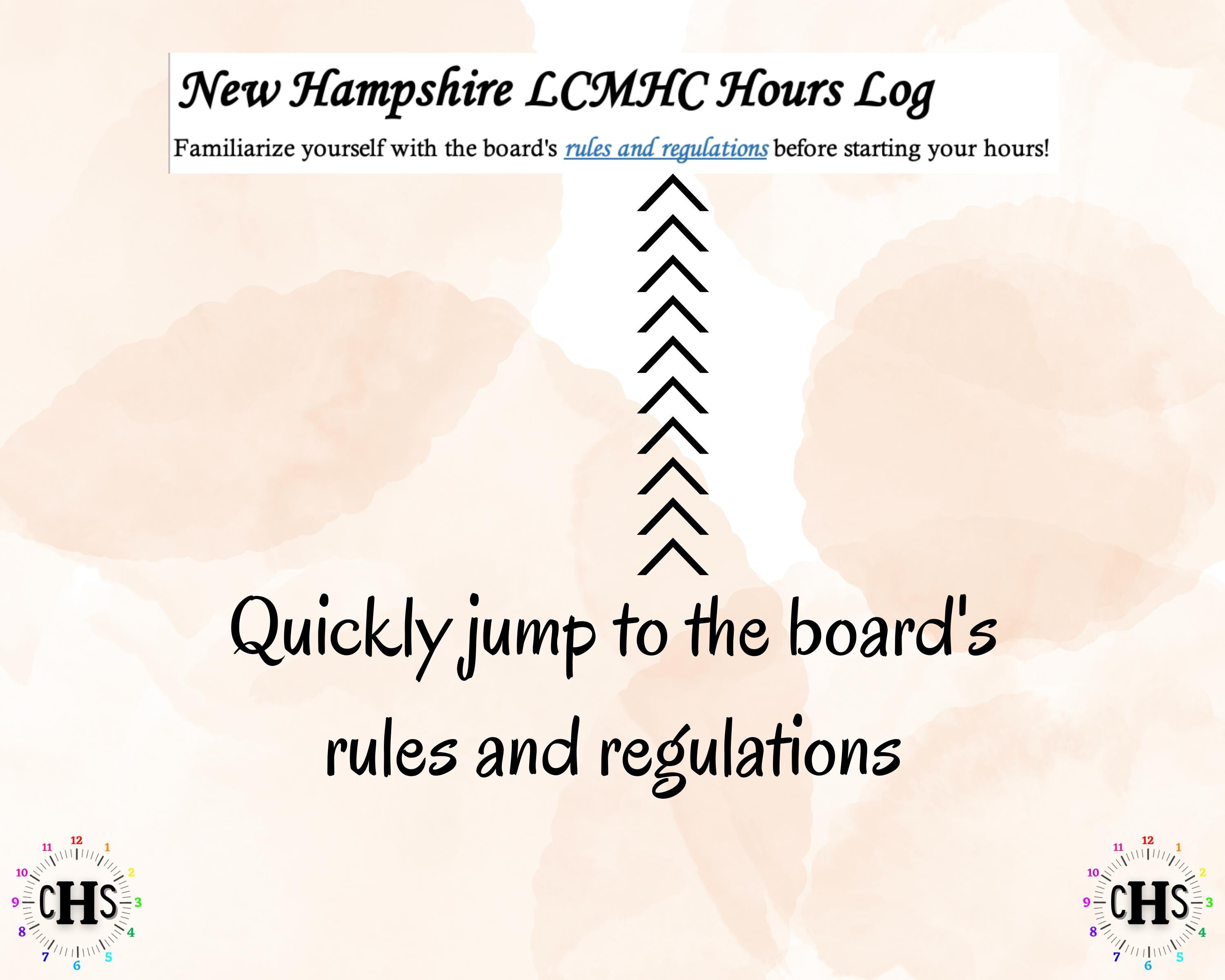 New Hampshire LCMHC, Clinical Hours Tracker, Supervision Log for Associate Licensed Counselor - Counseling Graduation Gift