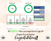 Louisiana LMFT, Clinical Hours Tracker, Supervision Log for Provisional Licensed Marriage and Family Therapist - Therapy Graduation Gift