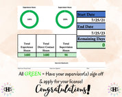 Illinois LCPC, Clinical Hours Tracker, Supervision Log for Licensed Professional Counselor - Counseling Graduation Gift