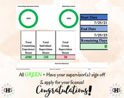New Jersey LPC, Clinical Hours Tracker, Supervision Log for Licensed Associate Counselor - Counseling Graduation Gift