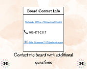 Nebraska CPC, Clinical Hours Tracker, Supervision Log for Provisional Certified Professional Counselor - Therapy Graduation Gift