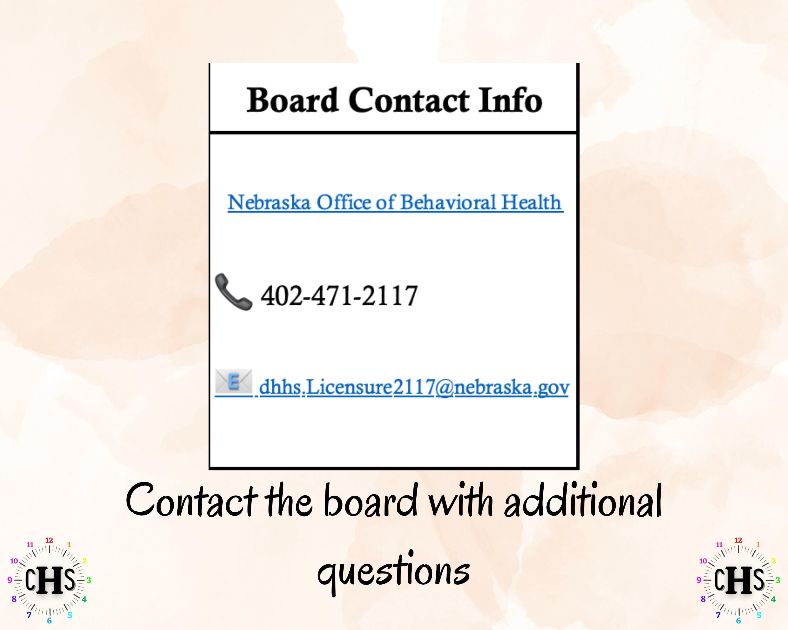 Nebraska CPC, Clinical Hours Tracker, Supervision Log for Provisional Certified Professional Counselor - Therapy Graduation Gift
