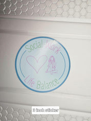 Social Work Life Balance Caffeine Addict Sticker for Social Worker, Self Care Mindfulness Sticker, Mental Health Matter, MSW Graduation Gift