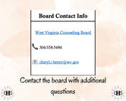 West Virginia LMFT, Clinical Hours Tracker, Supervision Log for Provisional Licensed Marriage and Family Therapist - Therapy Graduation Gift