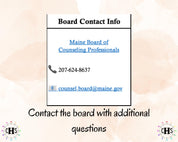 Maine LMFT, Clinical Hours Tracker, Supervision Log for Conditional Marriage and Family Therapist - Therapy Graduation Gift
