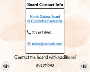 North Dakota LPCC, Clinical Hours Tracker, Supervision Log for Licensed Associate Professional Counselor - Counseling Graduation Gift