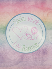 Social Work Life Balance Book Lover Sticker for Social Worker, Self Care Mindfulness Sticker, Mental Health Matters, MSW Graduation Gift