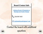Alabama LMFT, Clinical Hours Tracker, Supervision Log for Marriage and Family Therapist Associate - Therapy Graduation Gift