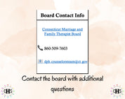 Connecticut LMFT, Clinical Hours Tracker, Supervision Log for Licensed Marital and Family Therapist Associate - Therapy Graduation Gift
