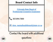 Colorado LPC, Clinical Hours Tracker, Supervision Log for Licensed Professional Counselor Candidate - Counseling Graduation Gift