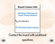New Jersey LMFT, Clinical Hours Tracker, Supervision Log for Licensed Associate Marriage and Family Therapist - Therapy Graduation Gift
