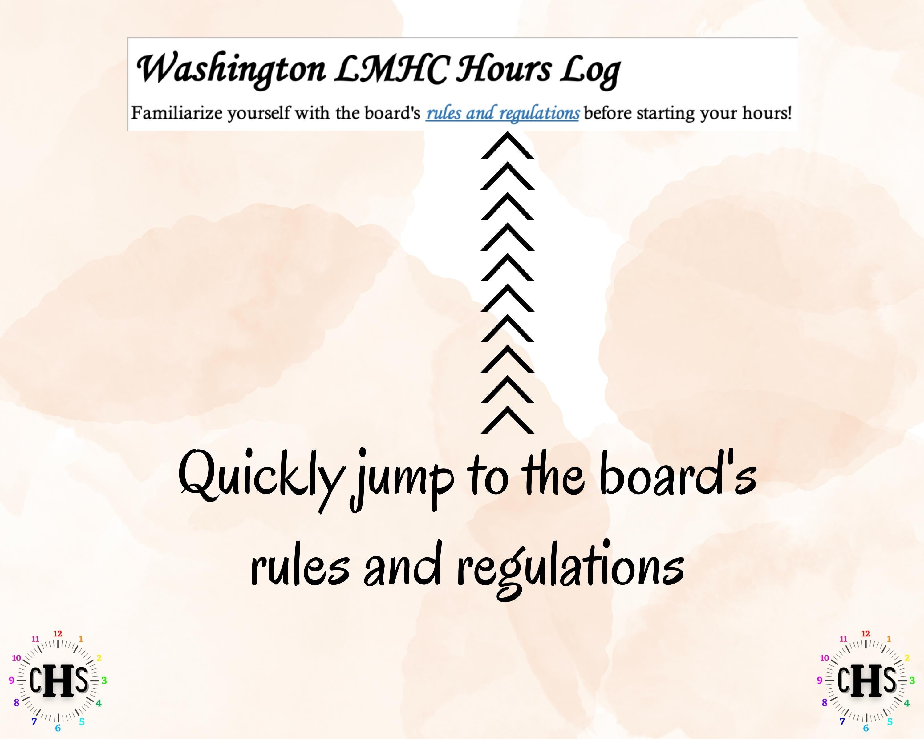 Washington LMHC, Clinical Hours Tracker, Supervision Log for Licensed Mental Health Counselor Associate - Counseling Graduation Gift