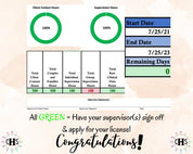 Montana LMFT, Clinical Hours Tracker, Supervision Log for Marriage and Family Therapist Candidate - Therapy Graduation Gift