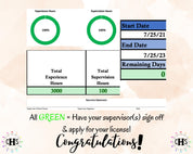 Michigan LPC, Clinical Hours Tracker, Supervision Log for Limited Licensed Professional Counselor - Counseling Graduation Gift