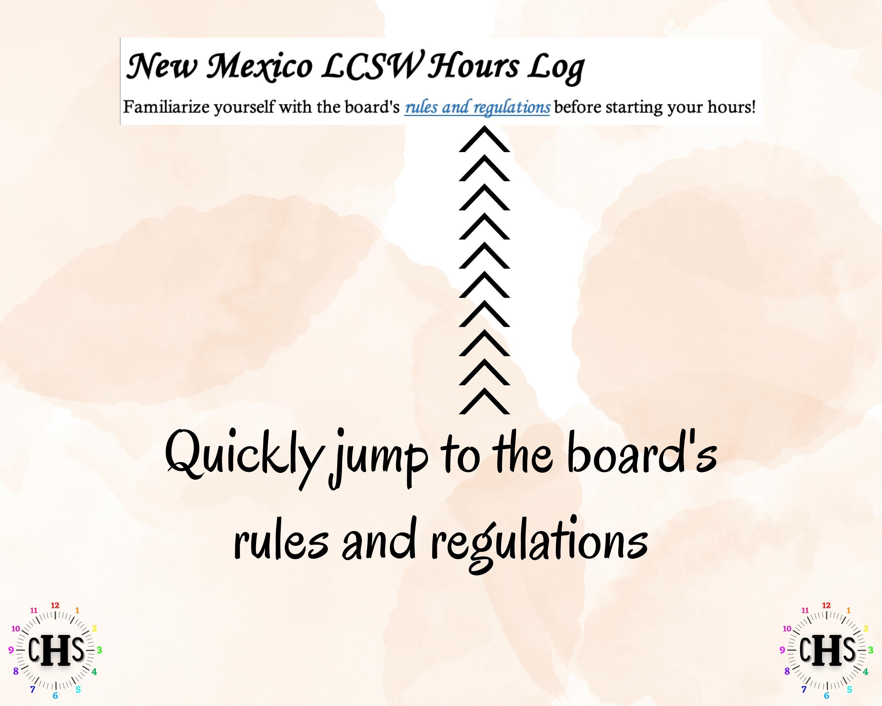New Mexico, LCSW Hours Tracker, Clinical Supervision Log for Master Social Worker - MSW Student or MSW Graduation Gift