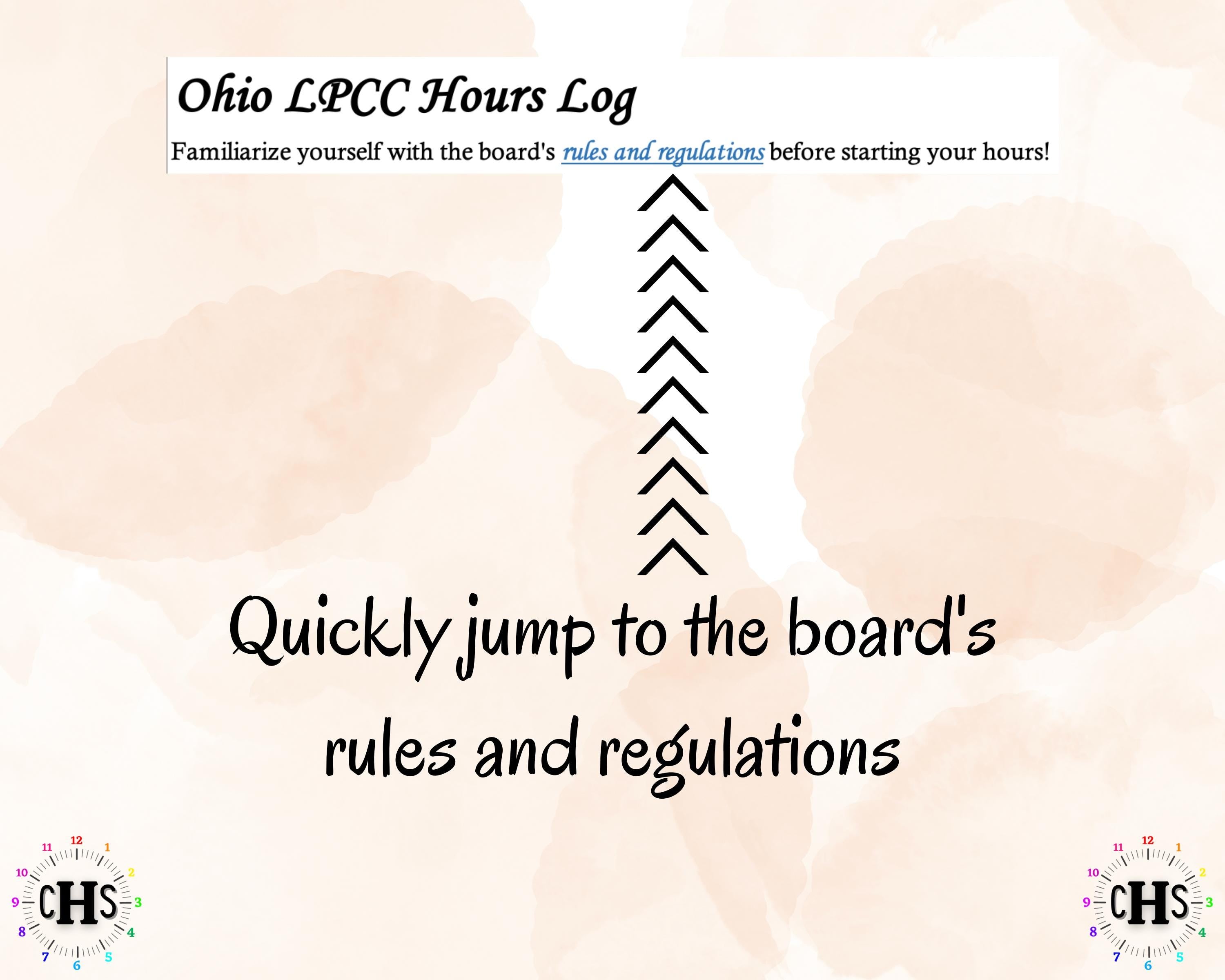 Ohio LPCC, Clinical Hours Tracker, Supervision Log for Licensed Professional Counselor - Counseling Graduation Gift
