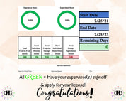 Illinois LMFT, Clinical Hours Tracker, Supervision Log for Associate Marriage and Family Therapist - Therapy Graduation Gift