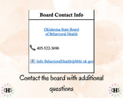 Oklahoma LMFT, Clinical Hours Tracker, Supervision Log for Licensed Marital and Family Therapist Candidate - Therapy Graduation Gift