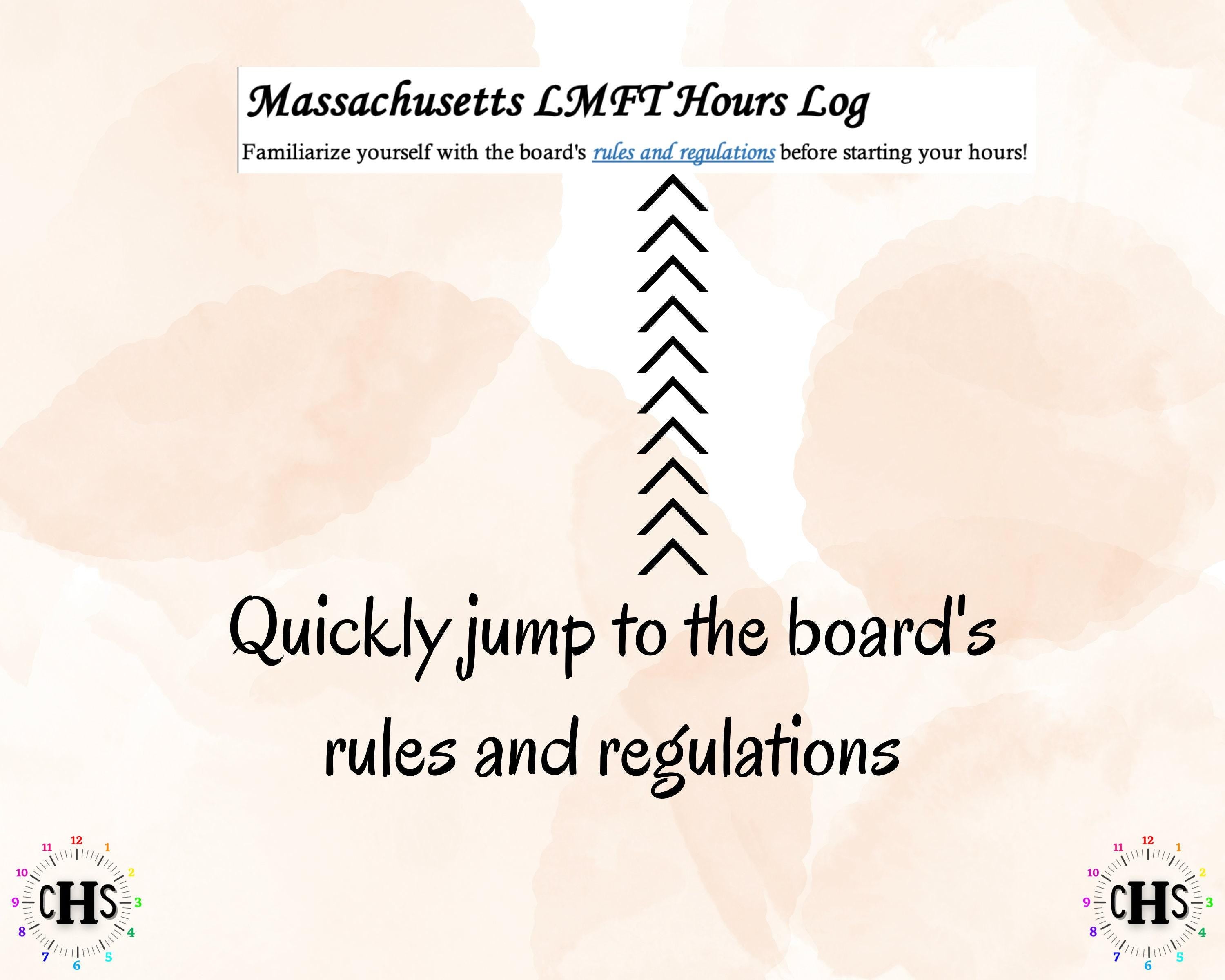 Massachusetts LMFT, Clinical Hours Tracker, Supervision Log for Marriage and Family Therapist - Therapy Graduation Gift