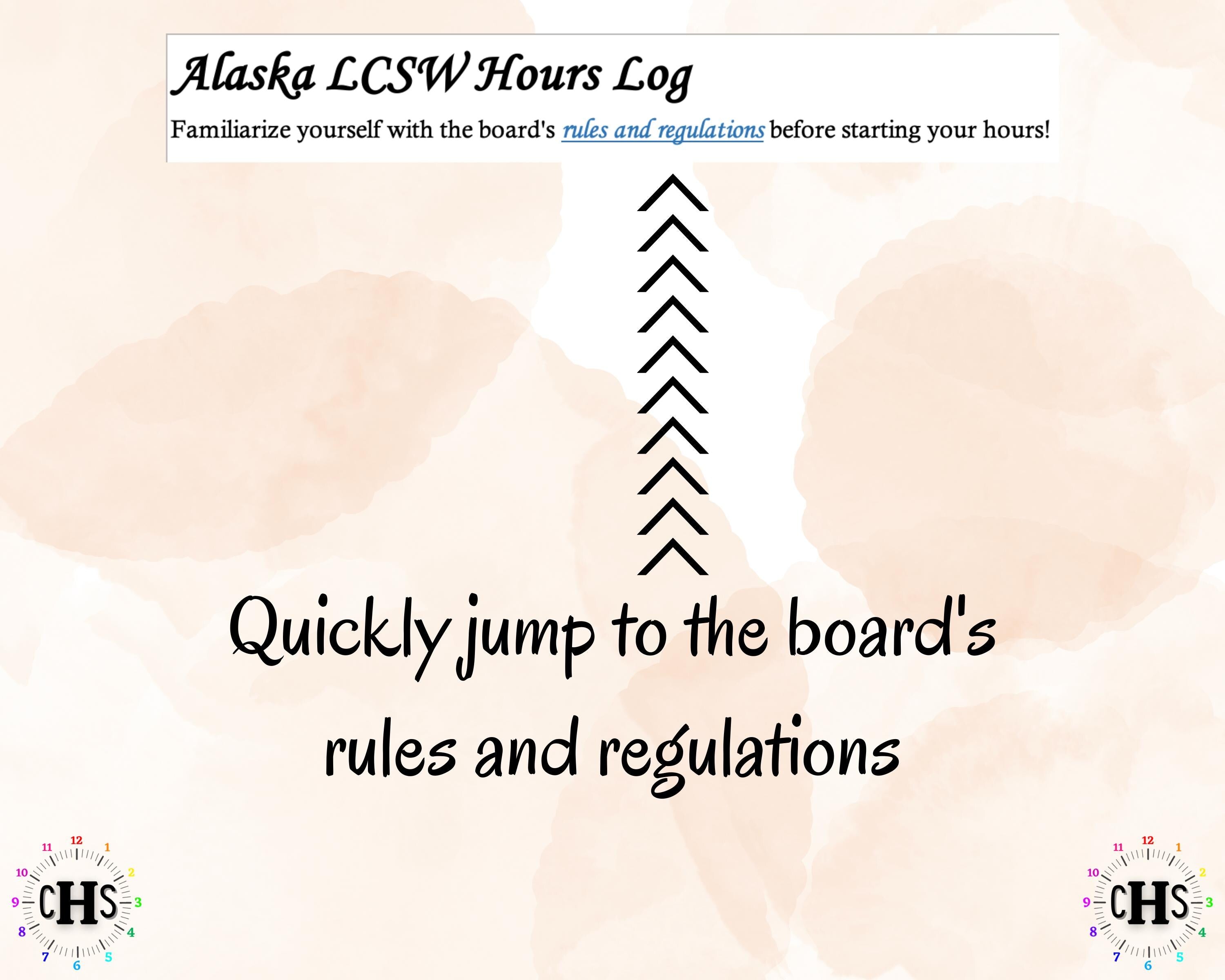 Alaska, LCSW Hours Tracker, Clinical Supervision Form for Master Social Worker - MSW Student or MSW Graduation Gift