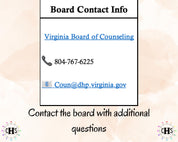 Virginia LPC, Clinical Hours Tracker, Supervision Log for Licensed Professional Counselor Resident - Counseling Graduation Gift
