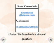 Montana LMFT, Clinical Hours Tracker, Supervision Log for Marriage and Family Therapist Candidate - Therapy Graduation Gift