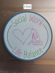 Social Work Life Balance Yoga Lover Sticker for Social Worker, Self Care Mindfulness Sticker, Mental Health Matter, MSW Graduation Gift
