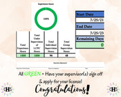 Idaho LCPC, Clinical Hours Tracker, Supervision Log for Licensed Professional Counselor - Counseling Graduation Gift