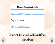 Wyoming LMFT, Clinical Hours Tracker, Supervision Log for Provisional Licensed Marriage and Family Therapist - Therapy Graduation Gift