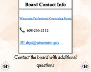 Wisconsin LPC, Clinical Hours Tracker, Supervision Log for Licensed Professional Counselor Trainee - Counseling Graduation Gift