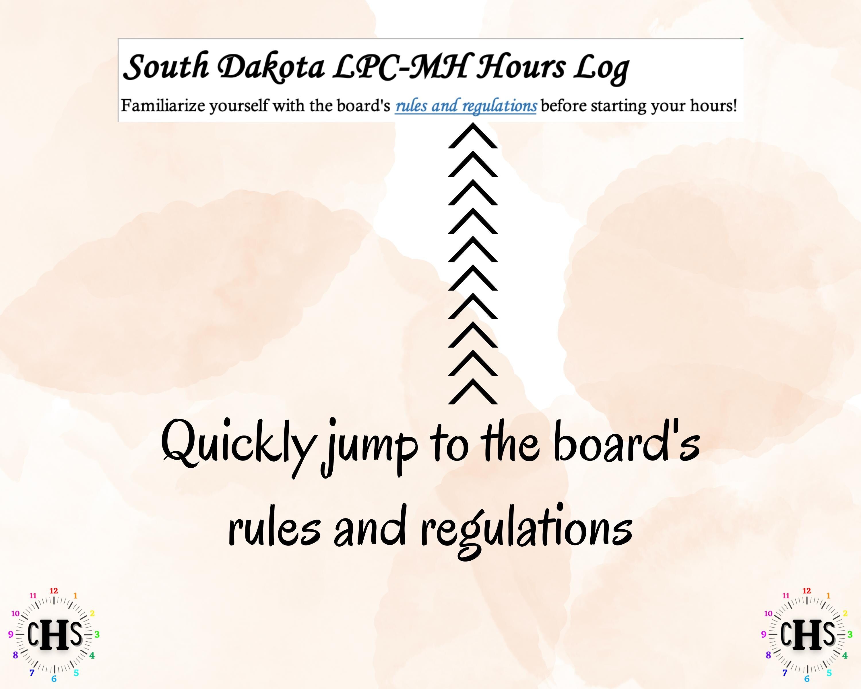 South Dakota LPCMH, Clinical Hours Tracker, Supervision Log for Licensed Professional Counselor - Counseling Graduation Gift