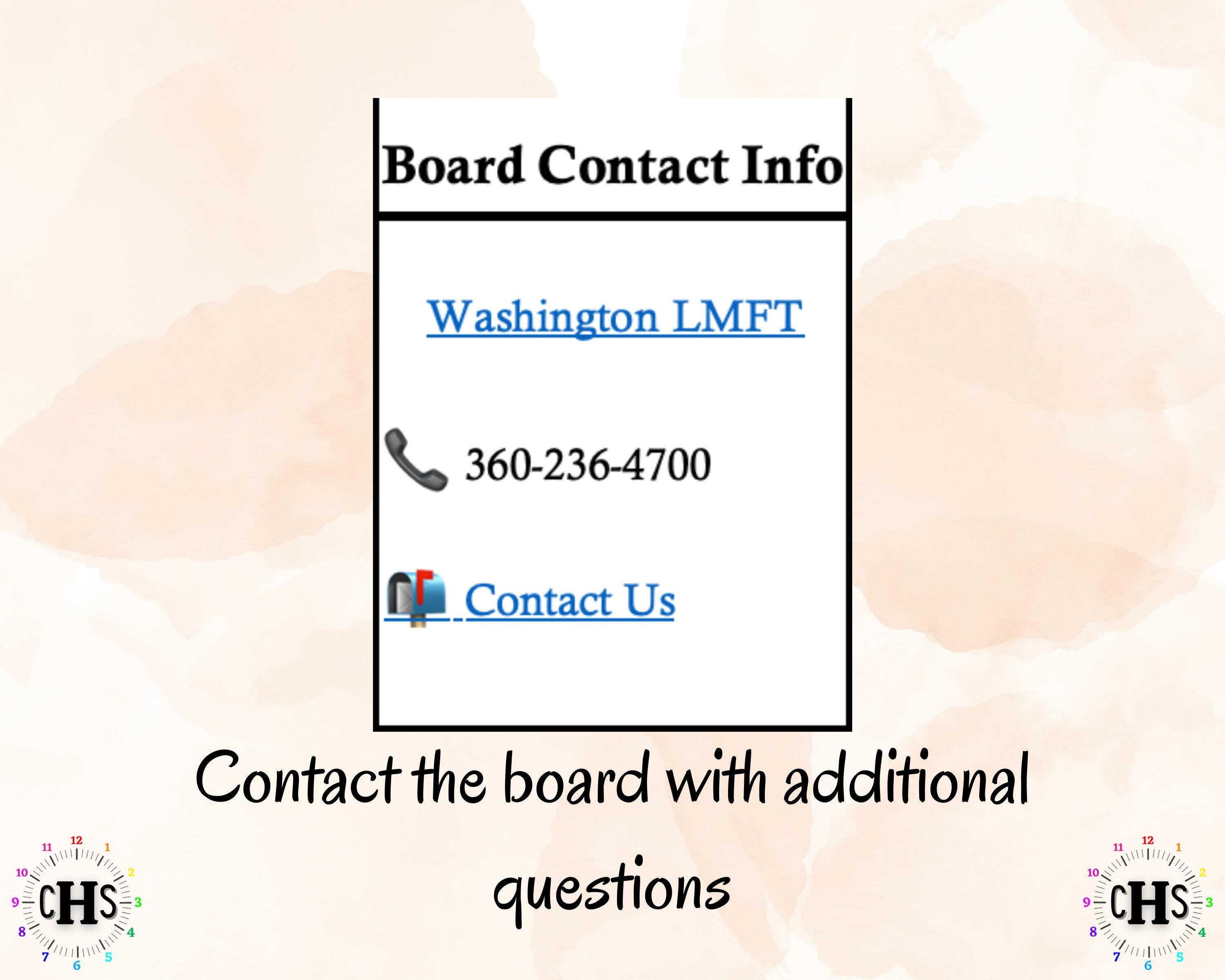 Washington LMFT, Clinical Hours Tracker, Supervision Log for Licensed Marriage and Family Therapy Associate - Therapist Graduation Gift