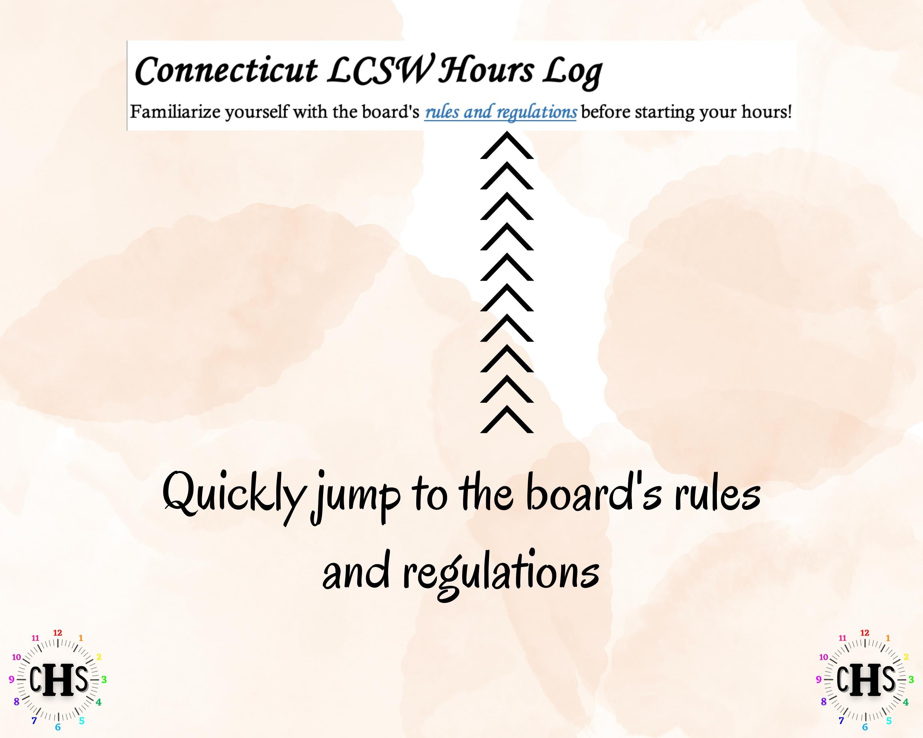 Connecticut, LCSW Hours Tracker, Clinical Supervision Form for Master Social Worker - MSW Student or MSW Graduation Gift