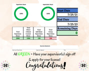 Maine LMFT, Clinical Hours Tracker, Supervision Log for Conditional Marriage and Family Therapist - Therapy Graduation Gift