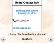 Mississippi LPC, Clinical Hours Tracker, Supervision Log for Provisional Licensed Professional Counselor - Counseling Graduation Gift