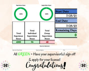 Michigan LMSW-C, Clinical Hours Tracker, Supervision Log for Master Social Worker - MSW Student or MSW Graduation Gift