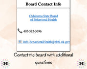 Oklahoma LPC, Clinical Hours Tracker, Supervision Log for Licensed Professional Counselor Candidate - Counseling Graduation Gift