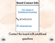 District of Columbia LPC, Clinical Hours Tracker, Supervision Log for Licensed Graduate Professional Counselor - Counseling Graduation Gift