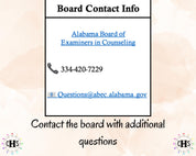 Alabama LPC, Clinical Hours Tracker, Supervision Log for Associate Licensed Counselor - Counseling Graduation Gift