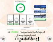 Vermont LICSW, Clinical Hours Tracker, Supervision Log for Master Social Worker - MSW Student or MSW Graduation Gift