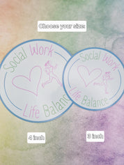 Social Work Life Balance Running Sticker for Social Worker, Self Care Mindfulness Sticker, Mental Health Matters, MSW Graduation Gift