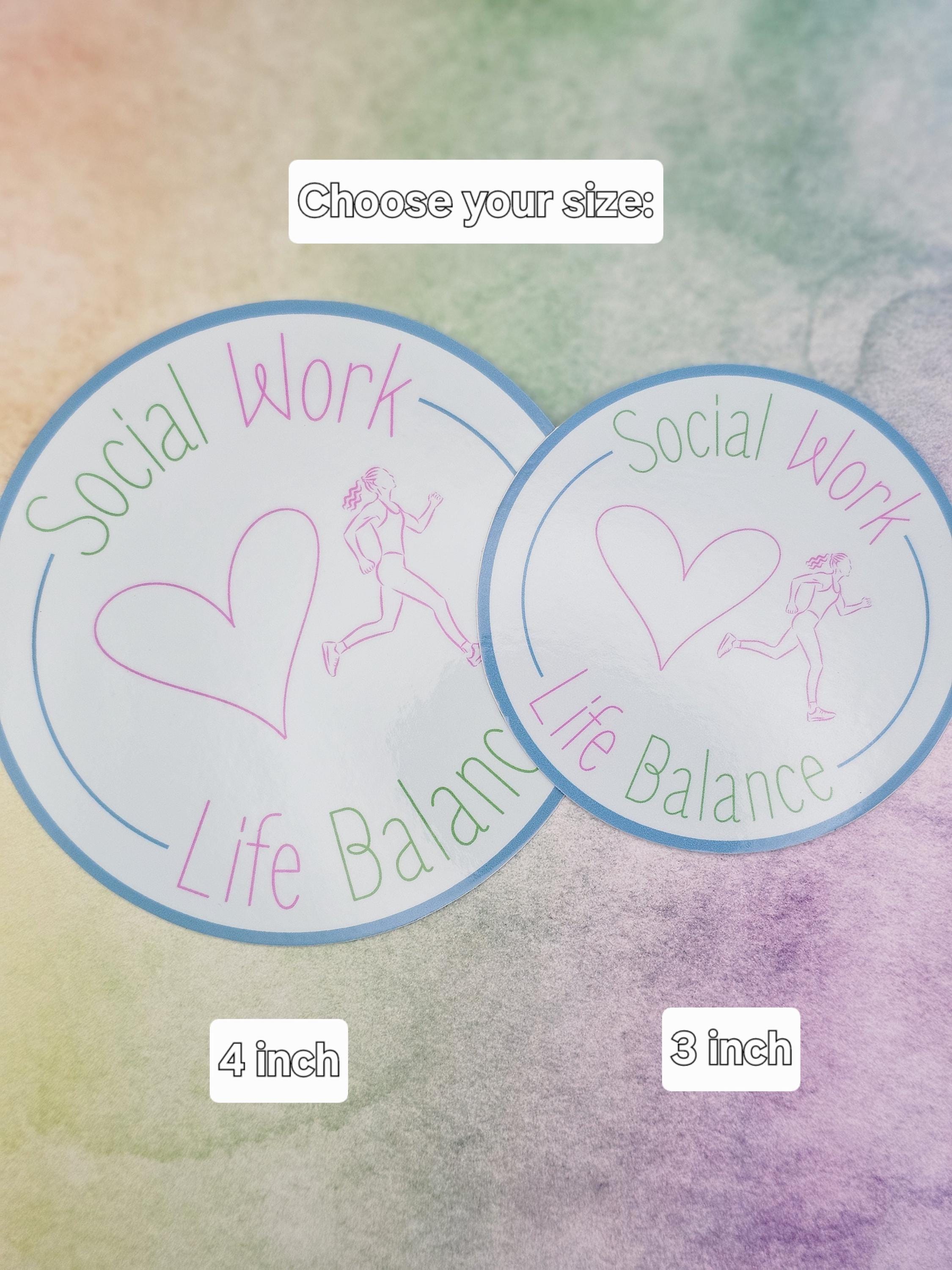 Social Work Life Balance Running Sticker for Social Worker, Self Care Mindfulness Sticker, Mental Health Matters, MSW Graduation Gift