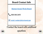 Hawaii, LCSW Hours Tracker, Clinical Supervision Form for Master Social Worker - MSW Student or MSW Graduation Gift