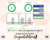 Tennessee LMFT, Clinical Hours Tracker, Supervision Log for Certified Marital and Family Therapist - Therapy Graduation Gift