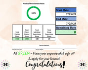 Rhode Island LICSW, Clinical Hours Tracker, Supervision Log for Master Social Worker - MSW Student or MSW Graduation Gift