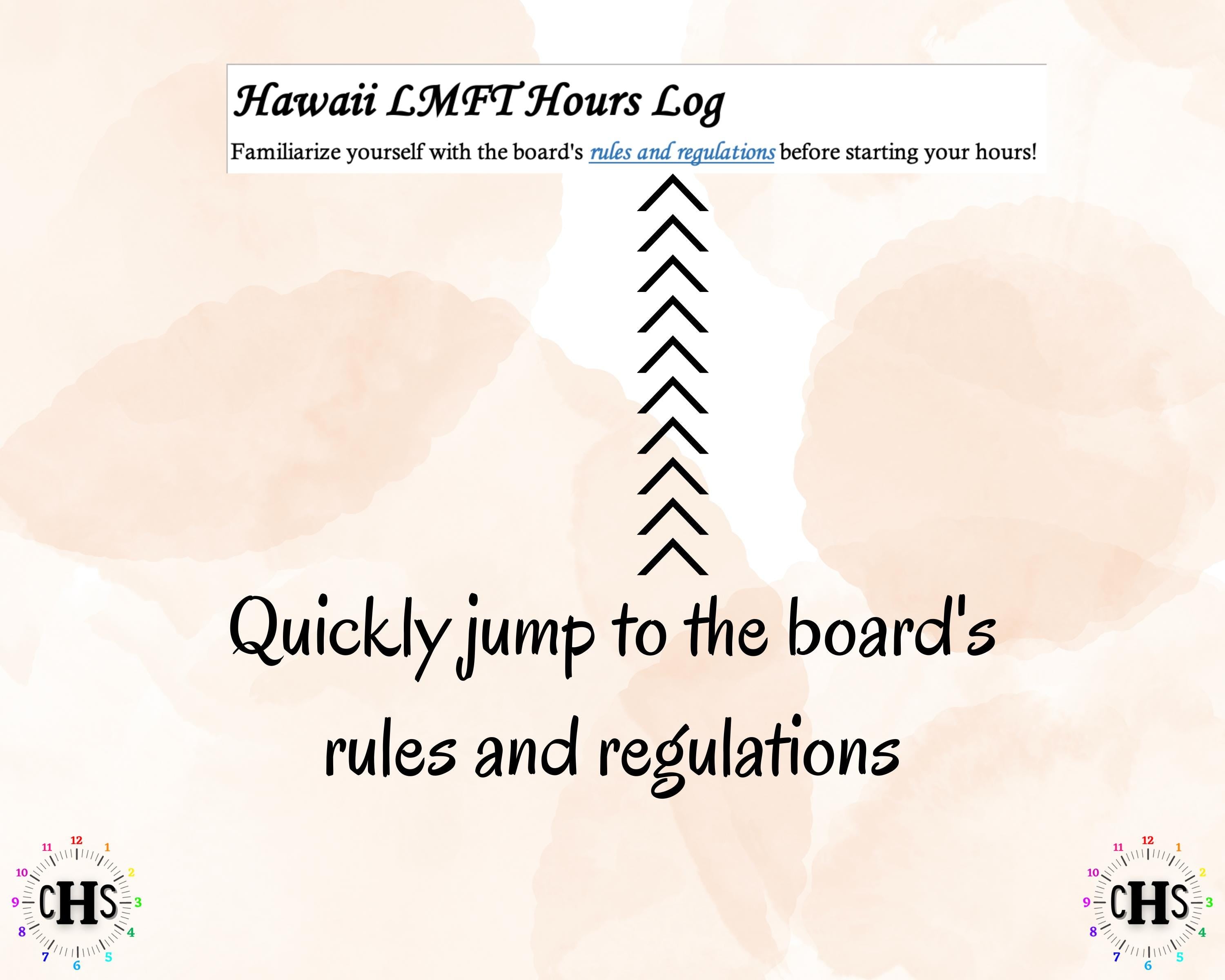 Hawaii LMFT, Clinical Hours Tracker, Supervision Log for Marriage and Family Therapy Intern - Therapist Graduation Gift