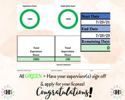 New Hampshire LICSW, Clinical Hours Tracker, Supervision Log for Master Social Worker - MSW Student or MSW Graduation Gift