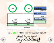Connecticut LPC, Clinical Hours Tracker, Supervision Log for Licensed Professional Counselor Associate - Counseling Graduation Gift