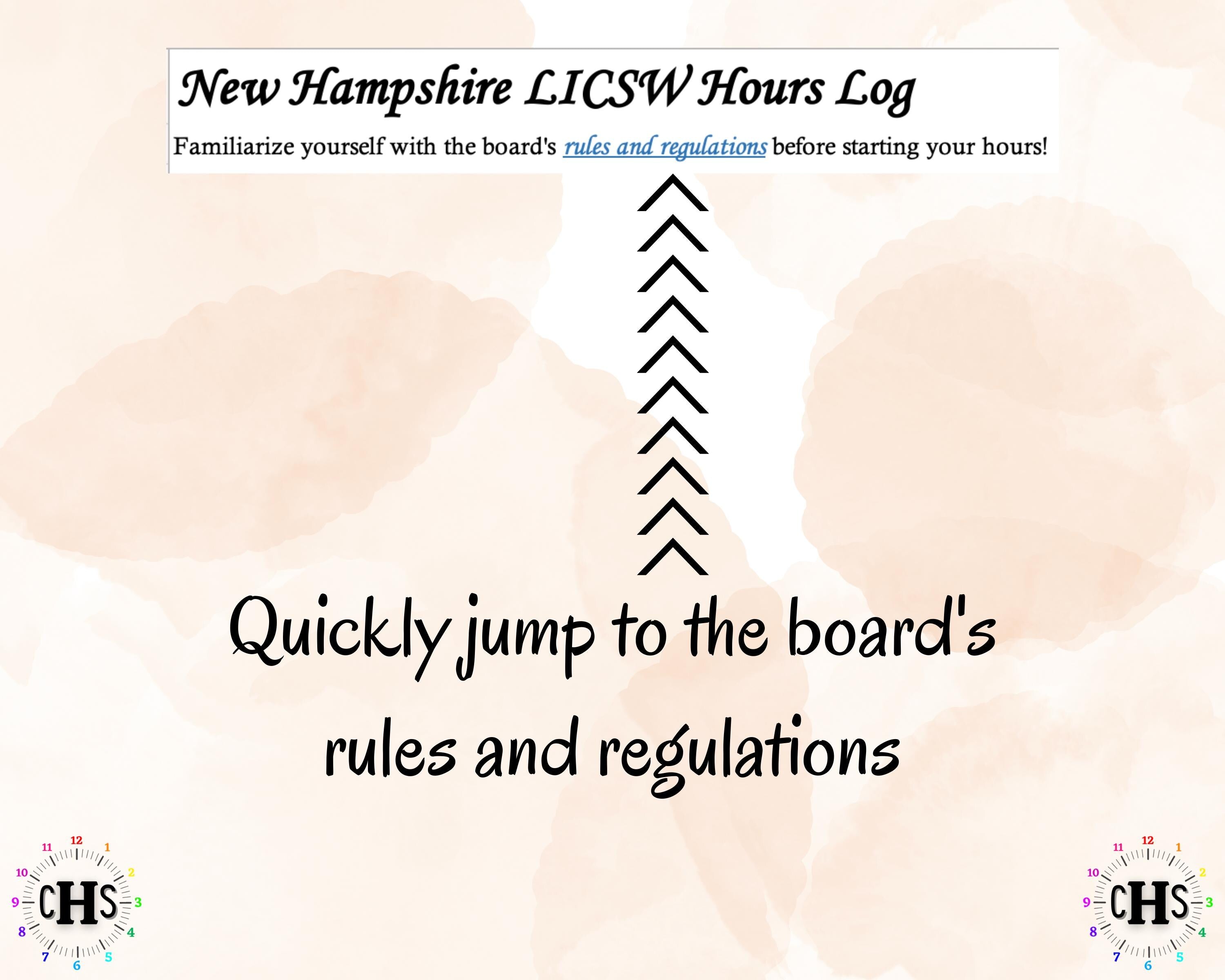 New Hampshire LICSW, Clinical Hours Tracker, Supervision Log for Master Social Worker - MSW Student or MSW Graduation Gift