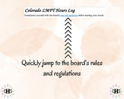Colorado LMFT, Clinical Hours Tracker, Supervision Log for Marriage and Family Therapist Candidate - Therapy Graduation Gift